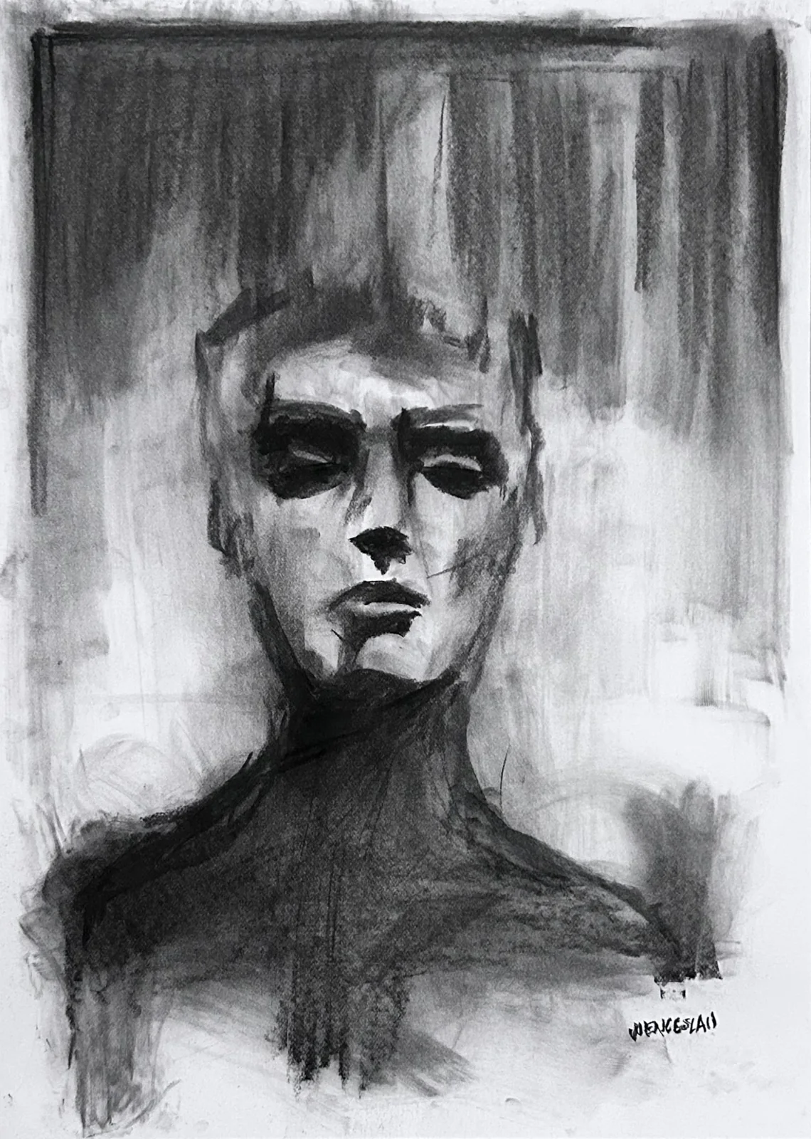 Desenho a carvão de Paulo Wenceslau